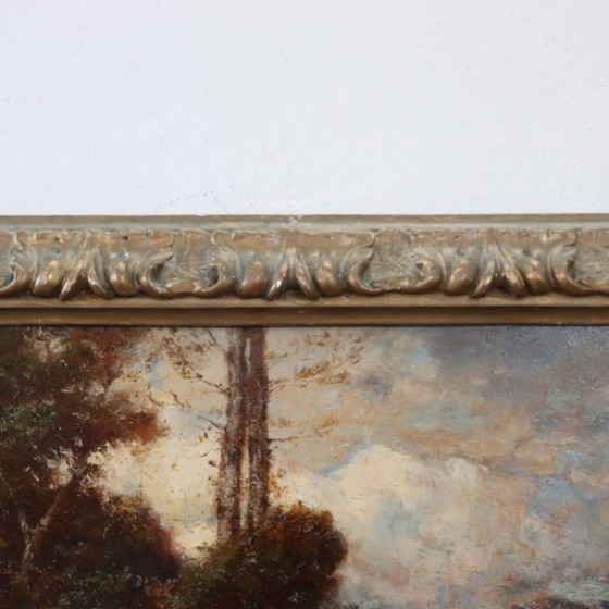 Oil Painting On Board Signed L. Clara, Italian Landscape, Early 20th Century – Paintings & Drawings, Wood (photo 13 of 15)