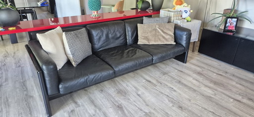 Vintage Design Ledersofa Set Original SIMONS  – 2 Sofas aus schwarzem Leder – 80er/90er Jahre