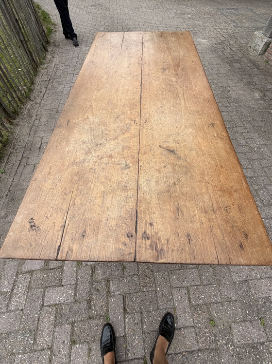 Image 1 of Antieke franse boerderijtafel van teakhout