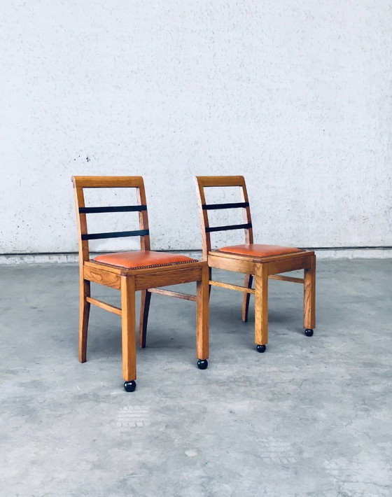 Image 1 of Art-déco-Stuhlset im Stil der Moderne, Belgien, 1930er Jahre