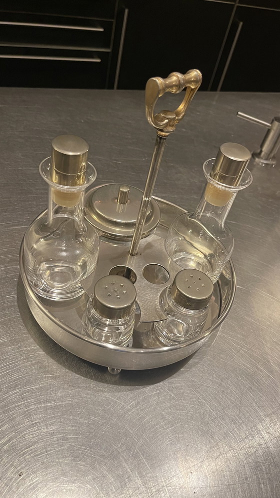 Image 1 of Zilveren olie en azijn stel 5 delig 