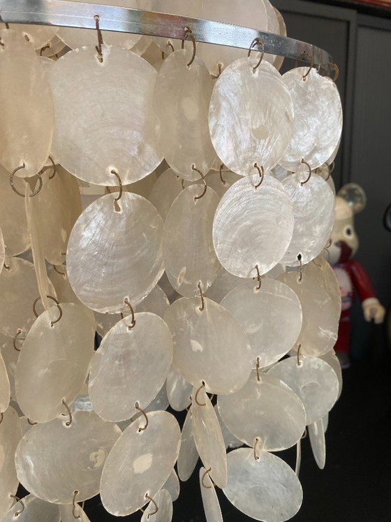 Suspension Lamp Chandelier Ceiling Light Mother-of-pearl Verner Panton vintage 1970 – Stone (photo 10 of 20)