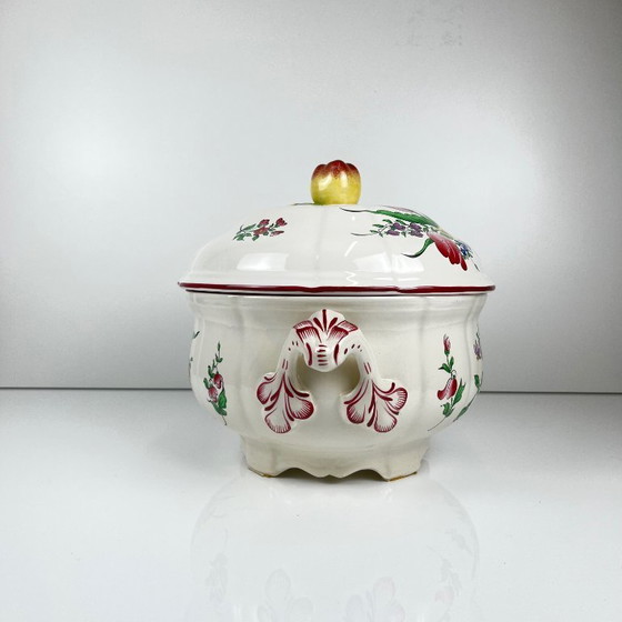 Image 1 of Soepterrine met deksel, model Réverbère, van KG Lunéville