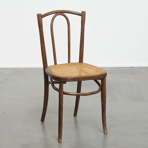 Bistro chair in the style of Thonet with a woven wicker seat