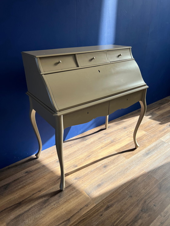 Image 1 of Beautiful Old Desk in Beige Lacquered