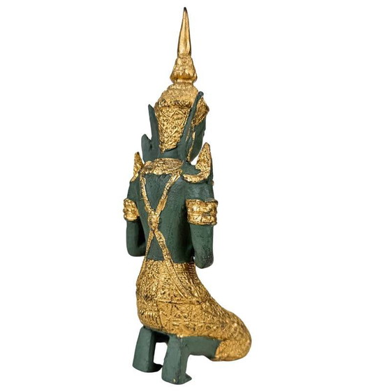 Set Guardiani del Tempio Thai Thepanom – Coppia di Figure Patinate Oro – Sculture (photo 14 of 21)