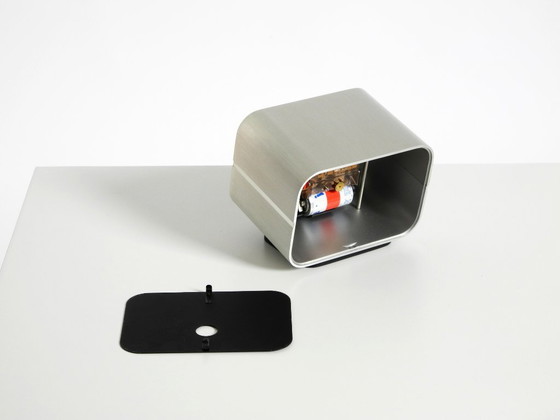 Image 1 of Horloge de table SABA originale, très rare et de grande taille, avec boîtier en aluminium, datant de 1975.