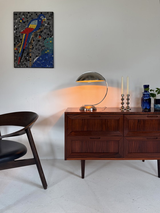 Image 1 of Vintage Chrome Art Deco Table Lamp, Hillebrand Style ‘70s