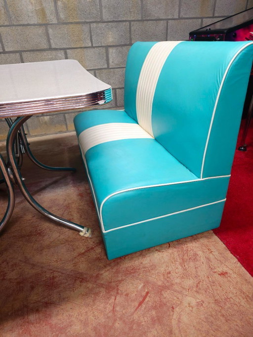 Vintage americana fifties style turquoise sofa set