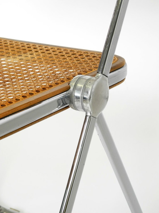 Image 1 of Rare chaise pliante Plia des années 1970 avec canne viennoise, par Giancarlo Piretti pour Castelli