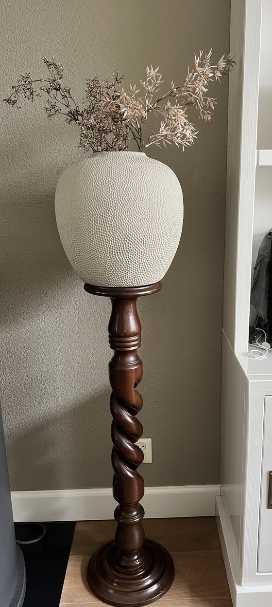 Image 1 of Solid turned twisted Piedestal mahogany