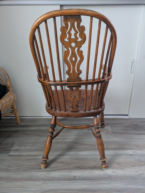 Image 1 of Antique English Highback Windsor armchair | 19th-century elm/oak