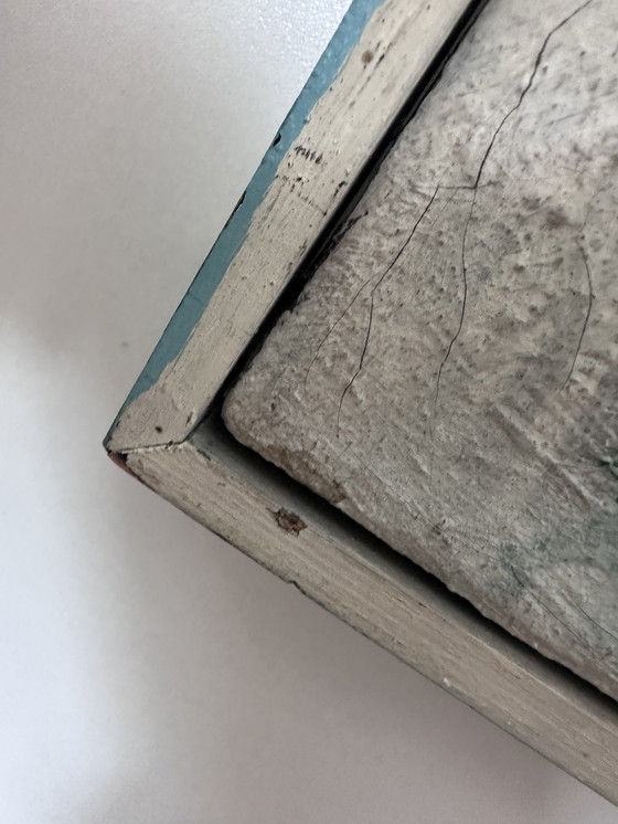 Image 1 of Henk van der Vet – Abstract Brutalist schilderij (1968), olieverf op doek