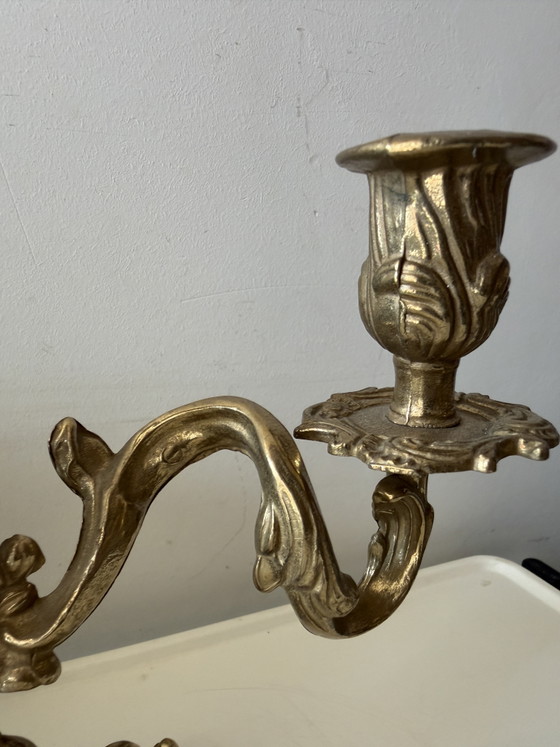 Portacandele in ottone a due braccia – Brass (photo 3 of 6)