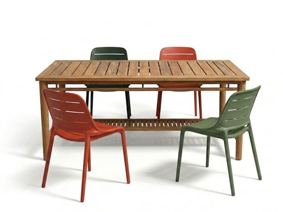 Set da giardino Teak | Rotondo 150cm & 180cm rettangolare, Legno, Plastica, Grigio (foto 4 di 5)