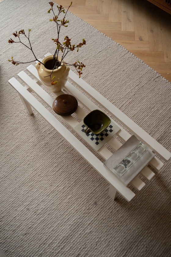 White metal slatted bench, Coffee tables, Modern (photo 11 of 12)