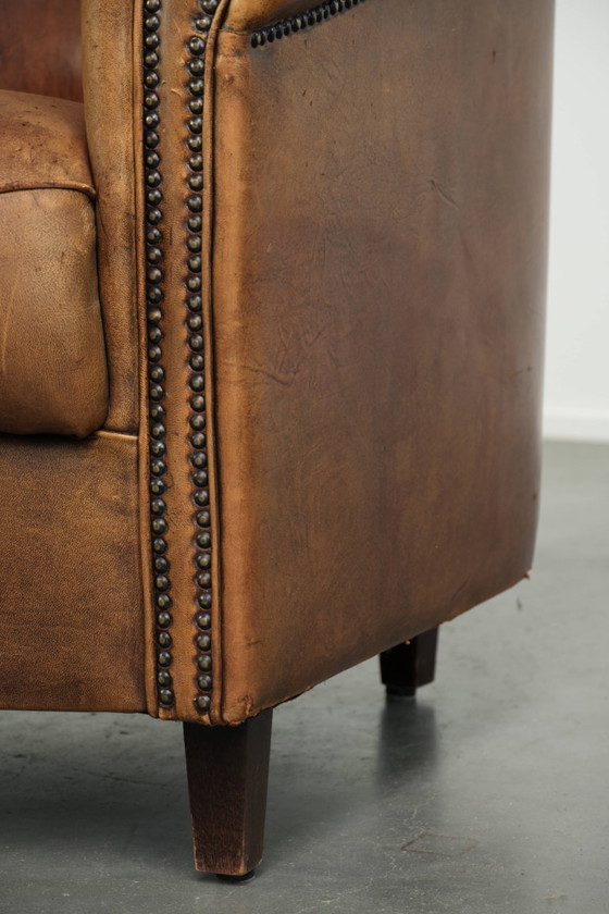 Geleefde schapenleren clubfauteuil met een mooi vintage patina en een comfortabele zit – Leather (photo 13 of 13)