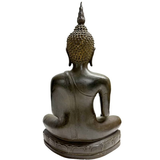 Antiguo Buda Sukhothai de Bronce Tailandés del Siglo XIX – Fundición Pesada Premium (47.5 cm / 12.6 kg) (photo 5 of 11)