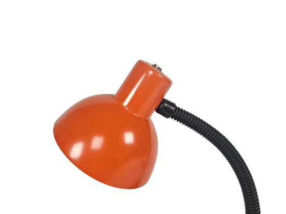 Image 1 of Design olandese - Hala Zeist - Olanda - modello 704A - collo flessibile - cromo - arancione - anni '70