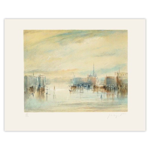 Jean Michel NOQUET Lithographie Signée Venise IV 1985 – lithos zeefdrukken, Paper (photo 2 of 5)