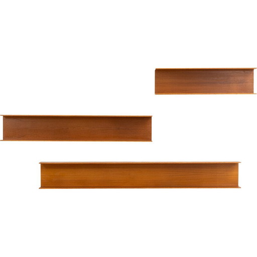 Set of 3 vintage wall shelves by Walter Wirz for Wilhelm Renz, Germany 1965