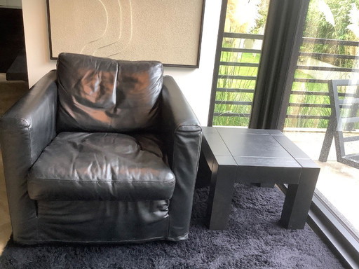 2 poltrone Linteloo in pelle nera