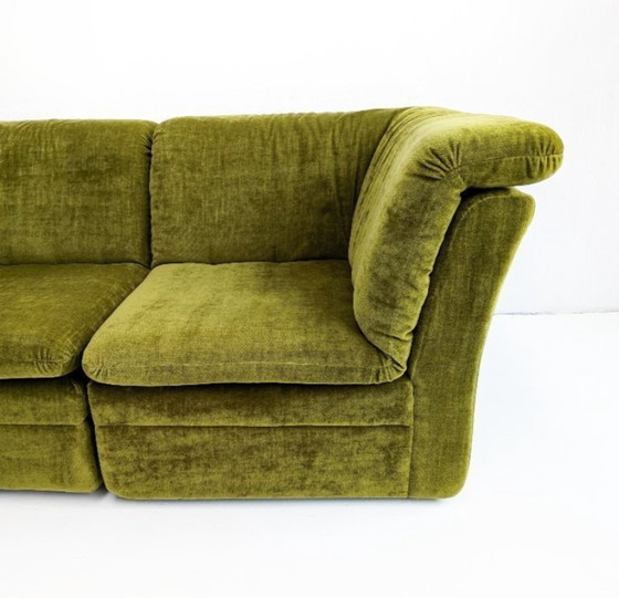 Image 1 of Divano modulare vintage in velluto verde muschio