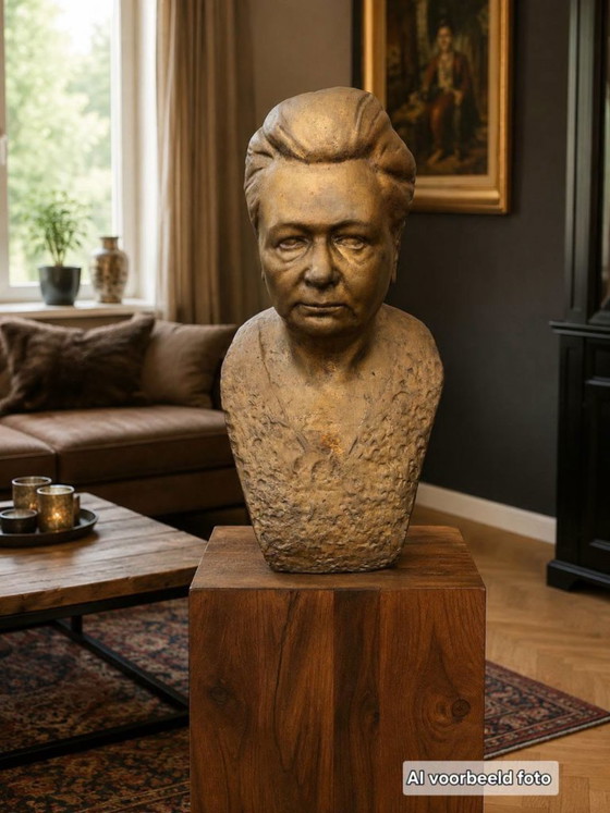 Busto di donna, color bronzo, Sculture, Marrone, Realisme (foto 9 di 9)