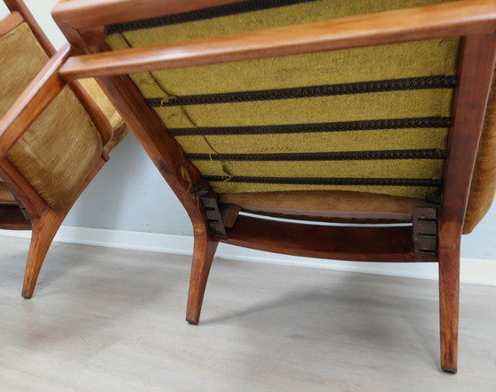 Image 1 of 1950s Camea Italian reclining armchairs dralon velvet, set of 2