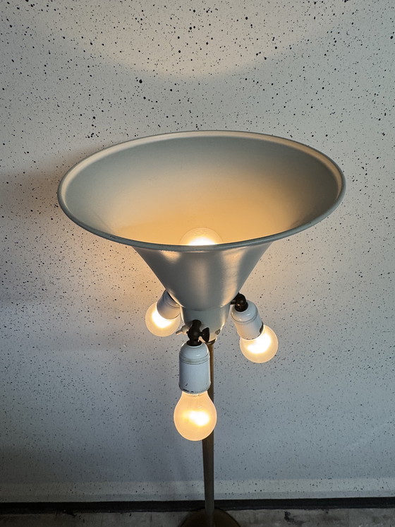 Image 1 of Antieke Messing Vloerlamp in Iconische Gispen Stijl