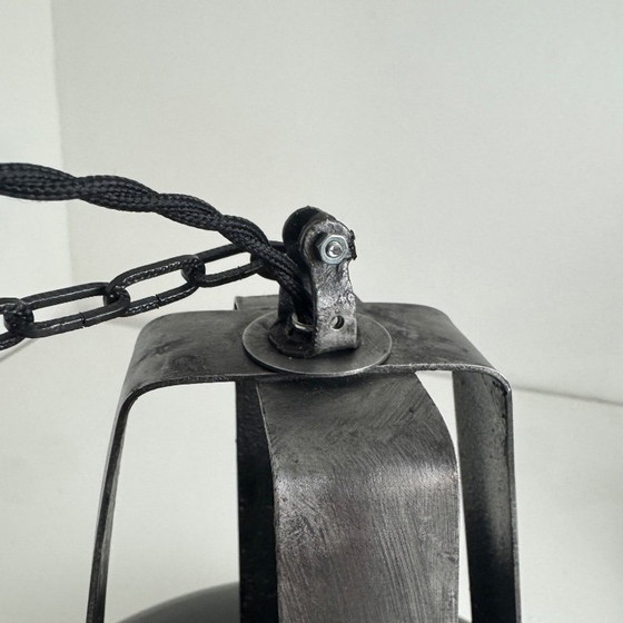 Coppia di Lampade a sospensione MAZDA smaltate antiche 44 cm Industriale, Metallo, Nero, Industrieel (foto 8 di 13)