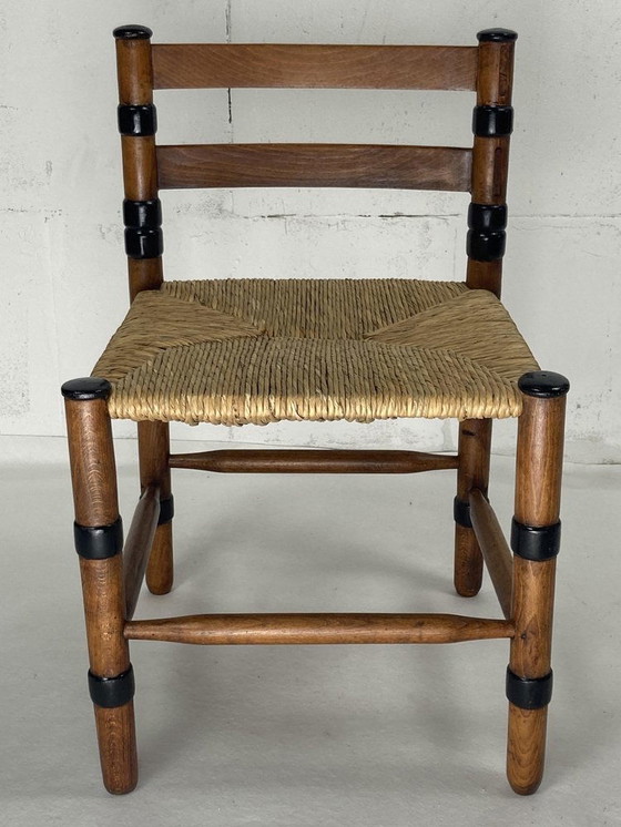 Image 1 of Art Deco Amsterdam School Dutch Rush Chair By Jac. Levee, 1930S