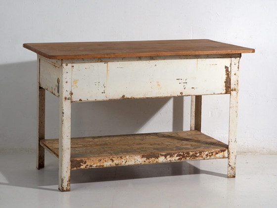 Tavolo da lavoro industriale con cassetti (c.1940) #75 – Tavoli da pranzo, Iron, Rustic (photo 40 of 40)