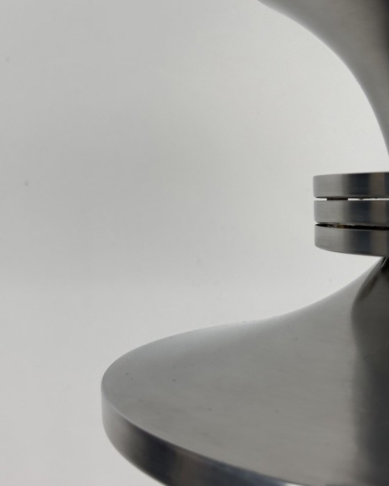 Image 1 of Danish Space Age UFO Brushed Aluminum Pendant Lamp Sputnik design Mid Century Modern 70s Industrial Minimalist 1970s Denmark