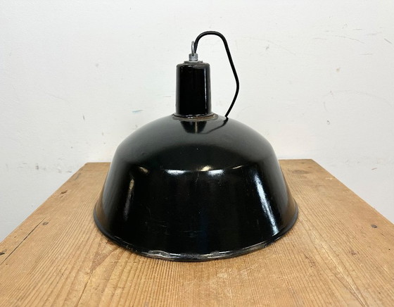 Image 1 of Industrial Black Enamel Pendant Lamp from EMAX, 1960s