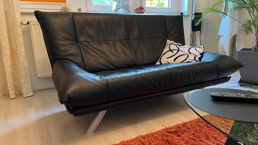 Rolf Benz Design Sofa bmp Leder schwarz 2-sitzer