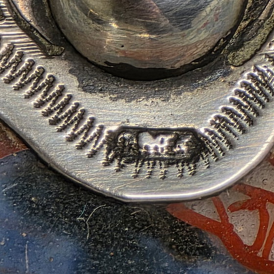 Image 1 of Plat japonais ancien à anse en argent, XVIIIe/XIXe siècle