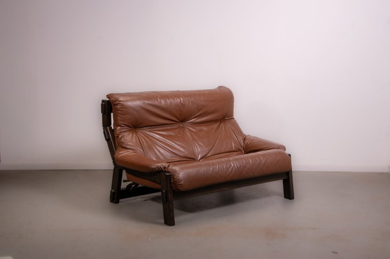 Image 1 of Divano e poltrona brutalisti olandesi disegnati da Gerard Van den Berg per Montis. Circa 1980