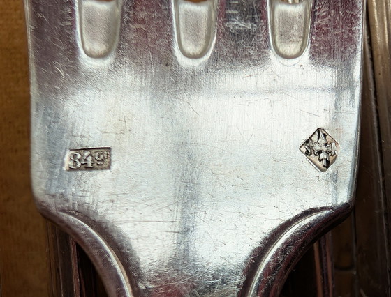 Image 1 of Verzilverde Art Deco bestekset