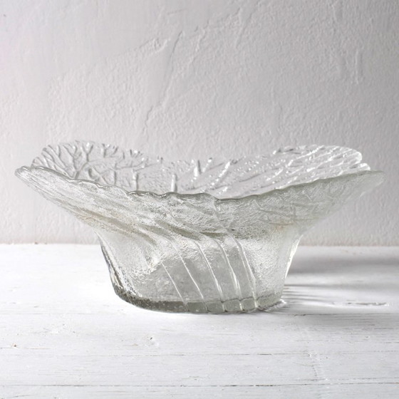 Image 1 of Mid-Century Finnish Glass Bowl: Lasisepät Mäntsälä 'Forest' Design