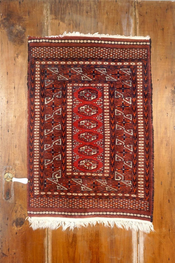 Image 1 of vintage tribal wool rug * afghan baluchi style carpet * geometric nomadic rug * small area rug boho decor