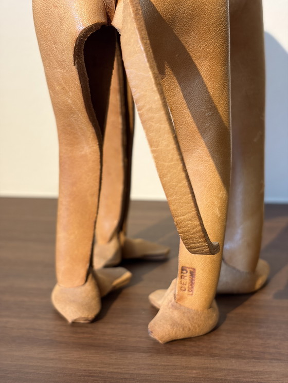 Image 1 of Rare sac à main vintage DERU Germany en cuir, modèle moyen, design des années 1960