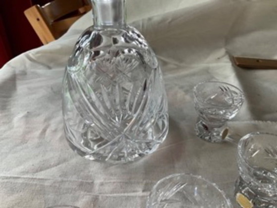 Image 1 of Autenthiek Bohemian hooglanskristal mondgeblazen en handgeslepen