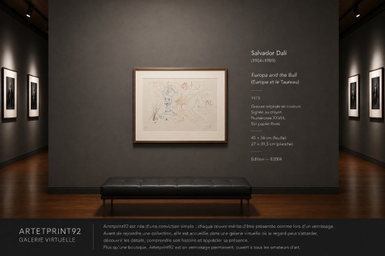 Salvador Dalí, Europa and the Bull (1973), Salvador Dali, Art Prints, Paper, White, Surrealism (photo 5 of 6)