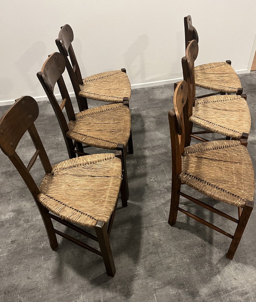 6 Chaises de salle à manger brutalistes