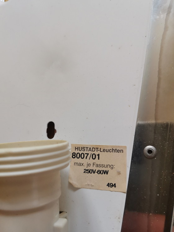 Image 1 of Minimalist vintage wall lamp by Hustadt, frosted glass with chrome