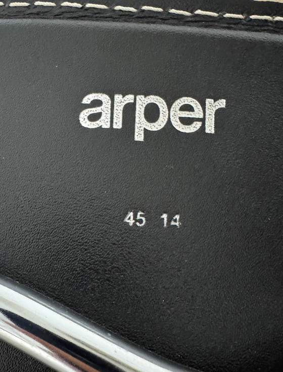 Image 1 of 2x Arper Catifa Barstool Chair Leather Low Back Beige 76 cm Seat