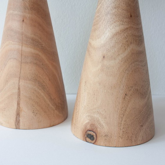 Paire de Bougeoirs en Bois style Design Danois, années 1970 – Bougeoirs et chandeliers, Wood (photo 6 of 10)
