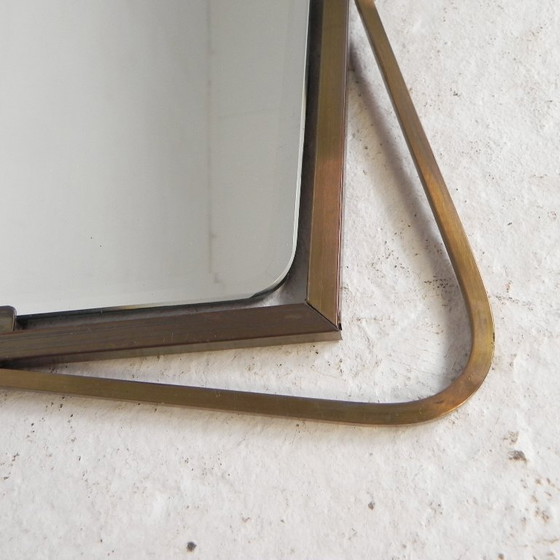 Specchio vintage con cornice in ottone, anni '50 – Glass (photo 4 of 9)