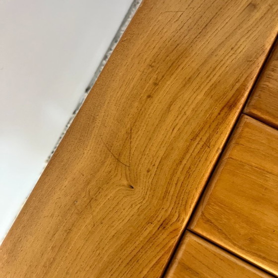 Image 1 of Large French sideboard in solid elm, 1970, attributed to the Chauvin Workshop